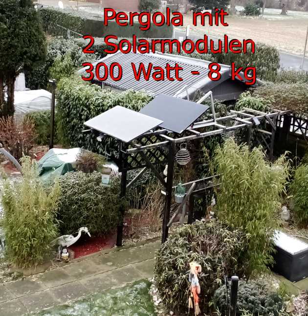 Leichtmodule auf einer Pergola