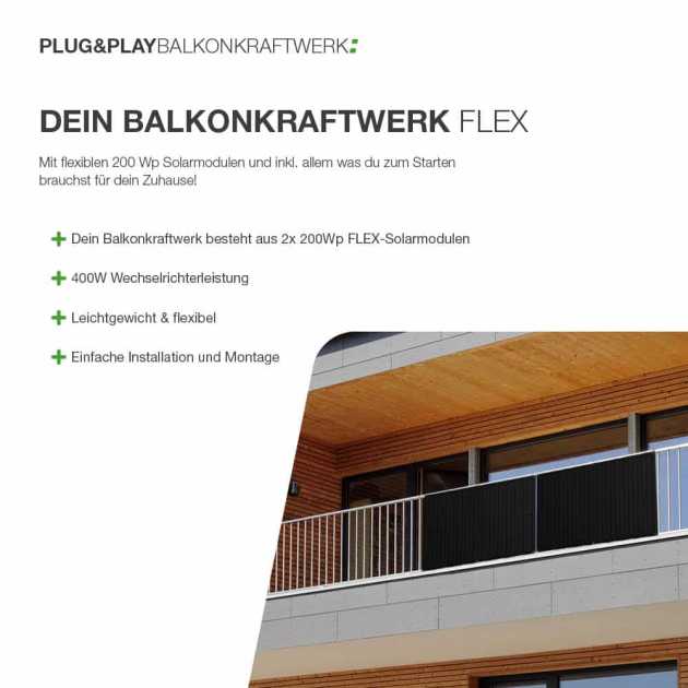 Balkonkraftwerk FLEX 400/400 ab 340 €